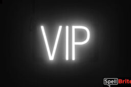 VIP sign, featuring LED lights that look like neon VIP signs