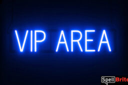 VIP Area sign, featuring LED lights that look like neon VIP Area signs