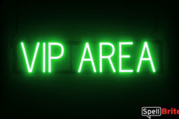 VIP Area sign, featuring LED lights that look like neon VIP Area signs