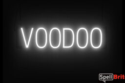 VOODOO sign, featuring LED lights that look like neon VOODOO signs