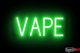 VAPE Sign – SpellBrite’s LED Sign Alternative to Neon VAPE Signs for Smoke Shops in Green