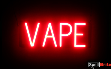 VAPE Sign – SpellBrite’s LED Sign Alternative to Neon VAPE Signs for Smoke Shops in Red