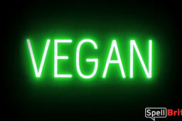 VEGAN Sign – SpellBrite’s LED Sign Alternative to Neon VEGAN Signs for Restaurants in Green