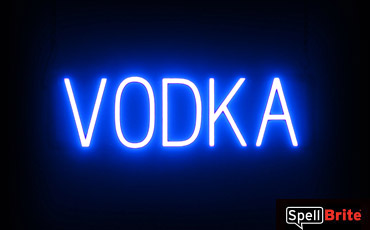 VODKA sign, featuring LED lights that look like neon VODKA signs