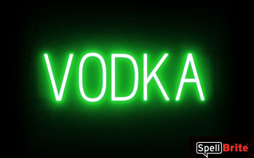VODKA sign, featuring LED lights that look like neon VODKA signs