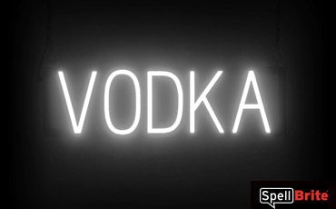 VODKA sign, featuring LED lights that look like neon VODKA signs