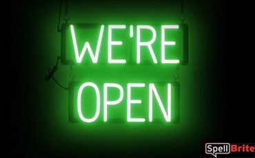 We're Open LED Sign, 4 Color Choices - Risk-Free Trial Included
