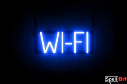 WI FI sign, featuring LED lights that look like neon WI FI signs