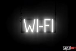 WI FI sign, featuring LED lights that look like neon WI FI signs