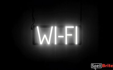 WI FI sign, featuring LED lights that look like neon WI FI signs