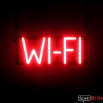 WI FI sign, featuring LED lights that look like neon WI FI signs