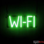 WI FI sign, featuring LED lights that look like neon WI FI signs