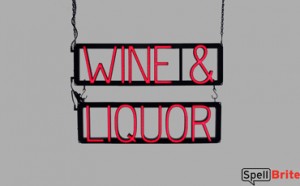 WINE & LIQUOR LED signs that uses interchangeable letters to make personalized signs for your bar