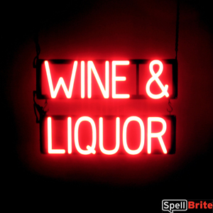 WINE & LIQUOR lighted LED signs that use interchangeable letters to make business signs