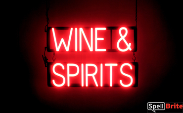 WINE & SPIRITS LED lighted signs that uses interchangeable letters to make window signs