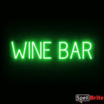 WINE BAR sign, featuring LED lights that look like neon WINE BAR signs