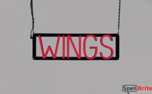 WINGS LED signs that look like a neon sign for your restaurant