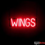 WINGS sign, featuring LED lights that look like neon WING signs