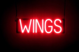 WINGS LED signs that look like a lighted neon sign for your bar