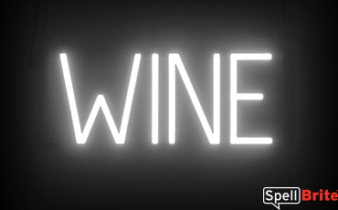 WINE sign, featuring LED lights that look like neon WINE signs