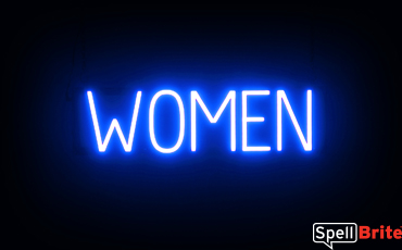 WOMEN Sign – SpellBrite’s LED Sign Alternative to Neon WOMEN Signs for Businesses in Blue