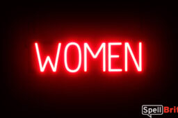 WOMEN Sign – SpellBrite’s LED Sign Alternative to Neon WOMEN Signs for Businesses in Red