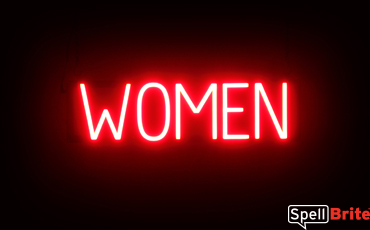 WOMEN Sign – SpellBrite’s LED Sign Alternative to Neon WOMEN Signs for Businesses in Red