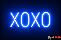 XOXO Sign – SpellBrite’s LED Sign Alternative to Neon XOXO Signs for Cafes in Blue