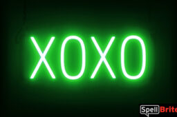XOXO Sign – SpellBrite’s LED Sign Alternative to Neon XOXO Signs for Cafes in Green