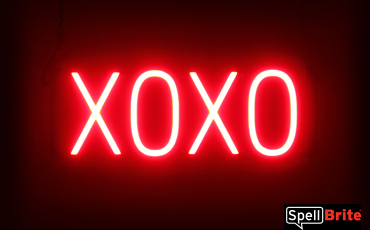 Red LED XOXO Sign Neon Sign Look with LED Lights
