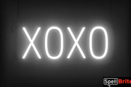 XOXO sign, featuring LED lights that look like neon XOXO signs