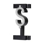 LED dollar sign character, featuring LED lights that look like neon special characters