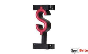 LED dollar sign character, featuring LED lights that look like neon special characters