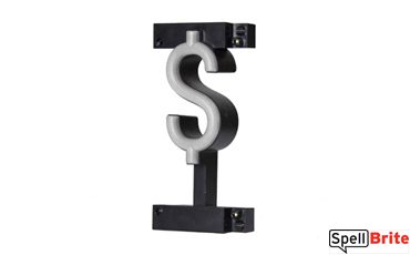 LED dollar sign character, featuring LED lights that look like neon special characters