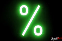 LED percent character, featuring LED lights that look like neon special characters