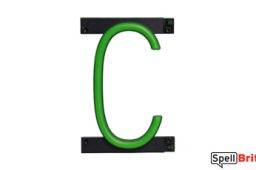 LED letter C, featuring LED lights that look like neon letters