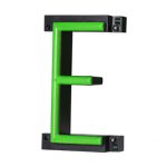 LED letter E, featuring LED lights that look like neon letters