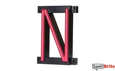 LED letter N, featuring LED lights that look like neon letters