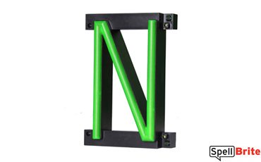 LED letter N, featuring LED lights that look like neon letters