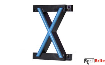 LED letter X, featuring LED lights that look like neon letters