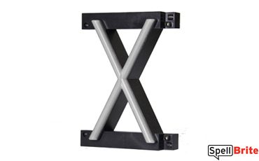 LED letter X, featuring LED lights that look like neon letters