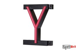 LED letter Y, featuring LED lights that look like neon letters