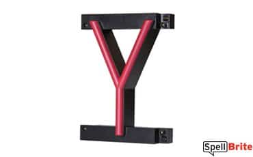 LED letter Y, featuring LED lights that look like neon letters