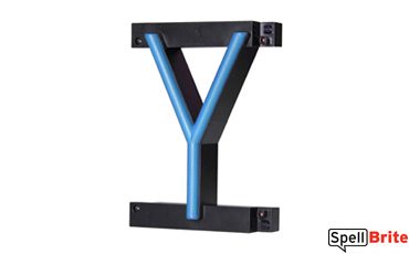 LED letter Y, featuring LED lights that look like neon letters