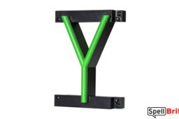 LED letter Y, featuring LED lights that look like neon letters