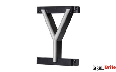 LED letter Y, featuring LED lights that look like neon letters