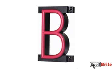 LED letter B, featuring LED lights that look like neon letters