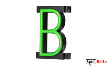 LED letter B, featuring LED lights that look like neon letters