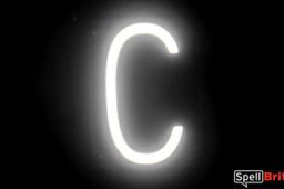 LED letter C, featuring LED lights that look like neon letters