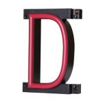 LED letter D, featuring LED lights that look like neon letters